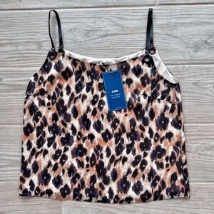 J.ING Women's Multicolor‎ Animal Pattern Allover Print Sleeveless Top Size Small